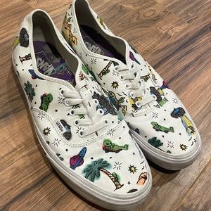 Vans authentic aliens, palms, space, beach.